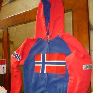 Vintage Mondetta Norway Blue/Red Hoodie!